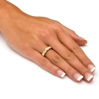 Womens 2.5MM 1 CT. T.W. Cubic Zirconia 18K Gold Over Brass Band