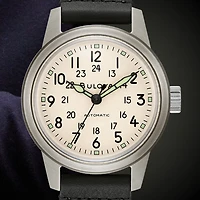 Bulova Classic Mens Black Leather Strap Watch 96a246