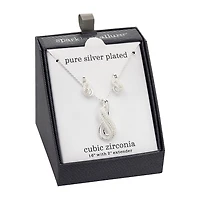 Sparkle Allure Womens White Cubic Zirconia Pure Silver Over Brass Infinity 2-pc. Jewelry Set