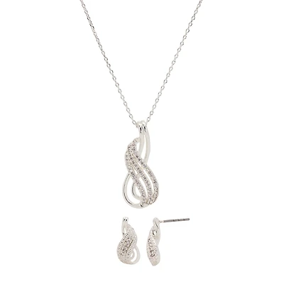Sparkle Allure Womens White Cubic Zirconia Pure Silver Over Brass Infinity 2-pc. Jewelry Set
