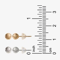 Girls 14K Gold Ball Earring Set
