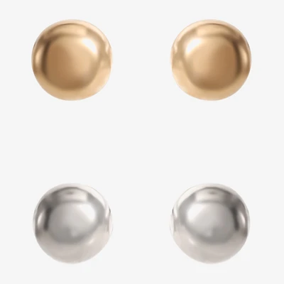Girls 14K Gold Ball Earring Set
