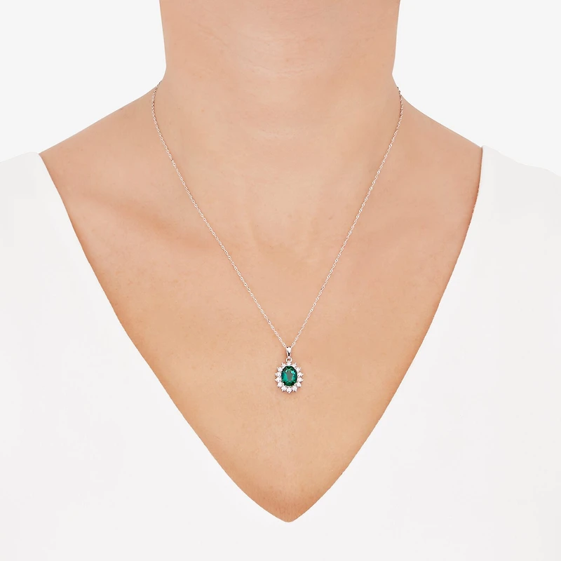 Gemstone Sterling Silver Oval 2-pc. Jewelry Set
