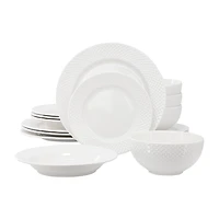 Elama Kim 16 Piece 16-pc. Porcelain Dinnerware Set