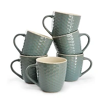 Elama Honeycomb Turquoise 6-pc. Geometric Coffee Mug