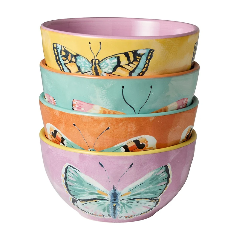 Certified International Butterflies 4-pc. Ceramic Ice Cream Bowl
