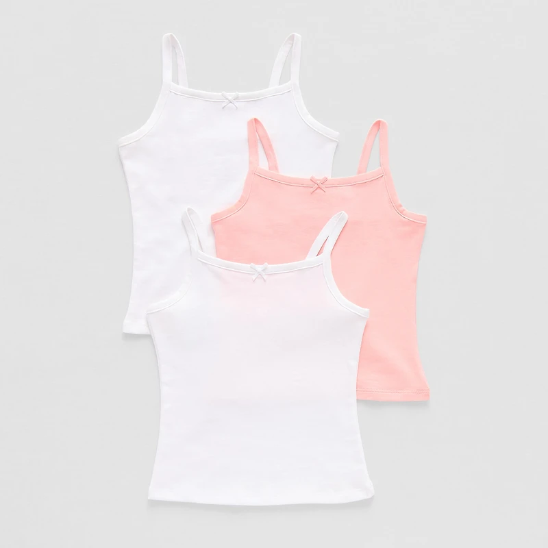 Okie Dokie Toddler Girls U Neck Sleeveless 3 Pack Camisole