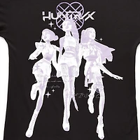 Womens Juniors Crew Neck Short Sleeve Loose Fit KPop Demon Hunters Graphic T-Shirt