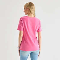 Hello Kitty Zebra Boyfriend Tee Womens Juniors Crew Neck Short Sleeve Loose Fit Graphic T-Shirt