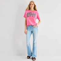 Hello Kitty Zebra Boyfriend Tee Womens Juniors Crew Neck Short Sleeve Loose Fit Graphic T-Shirt