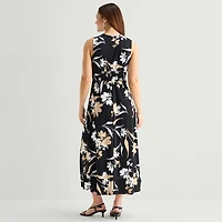 Studio 1 Womens V Neck Sleeveless Maxi Dress