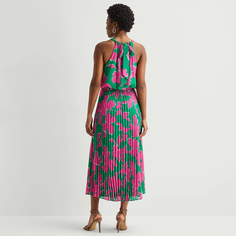 Sandra Darren Womens Round Neck Sleeveless Maxi Dress