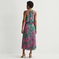 Sandra Darren Womens Round Neck Sleeveless Maxi Dress