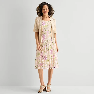 Robbie Bee Womens Floral Jacket Dress