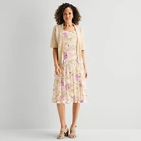 Robbie Bee Womens Floral Jacket Dress