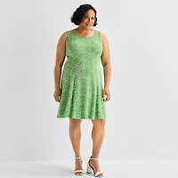 Perceptions Womens Plus Floral Jacket Dress