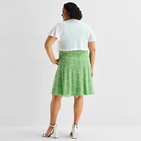 Perceptions Womens Plus Floral Jacket Dress