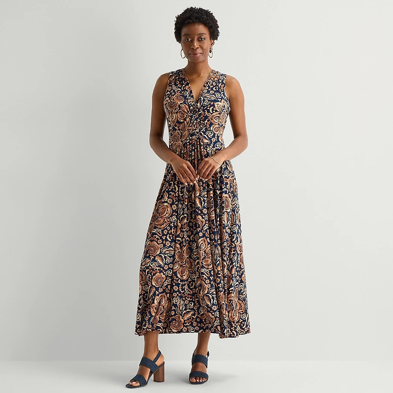 Marc New York Womens V Neck Sleeveless Maxi Dress