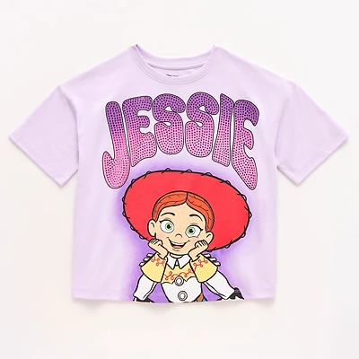 Disney Collection Little & Big Kid Girls Crew Neck Short Sleeve Regular Fit Jessie Toy Story Graphic T-Shirt
