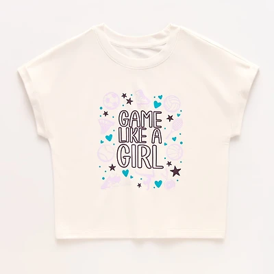 Xersion French Terry Little & Big Kid Girls Crew Neck Short Sleeve Active T-Shirt