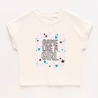 Xersion French Terry Little & Big Kid Girls Crew Neck Short Sleeve Active T-Shirt