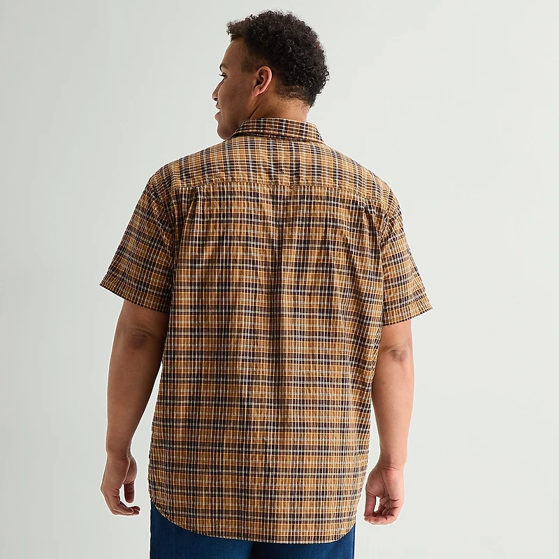 mutual weave Mens Short Sleeve Regular Fit Big and Tall Button-Down Shirt