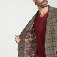 The Savile Row Co Mens Windowpane Modern Fit Sport Coat