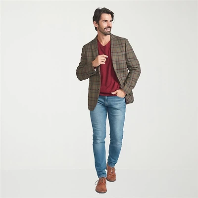 The Savile Row Co Mens Windowpane Modern Fit Sport Coat