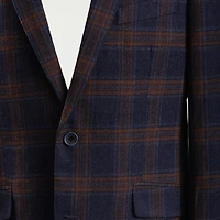 The Savile Row Co Mens Plaid Modern Fit Sport Coat