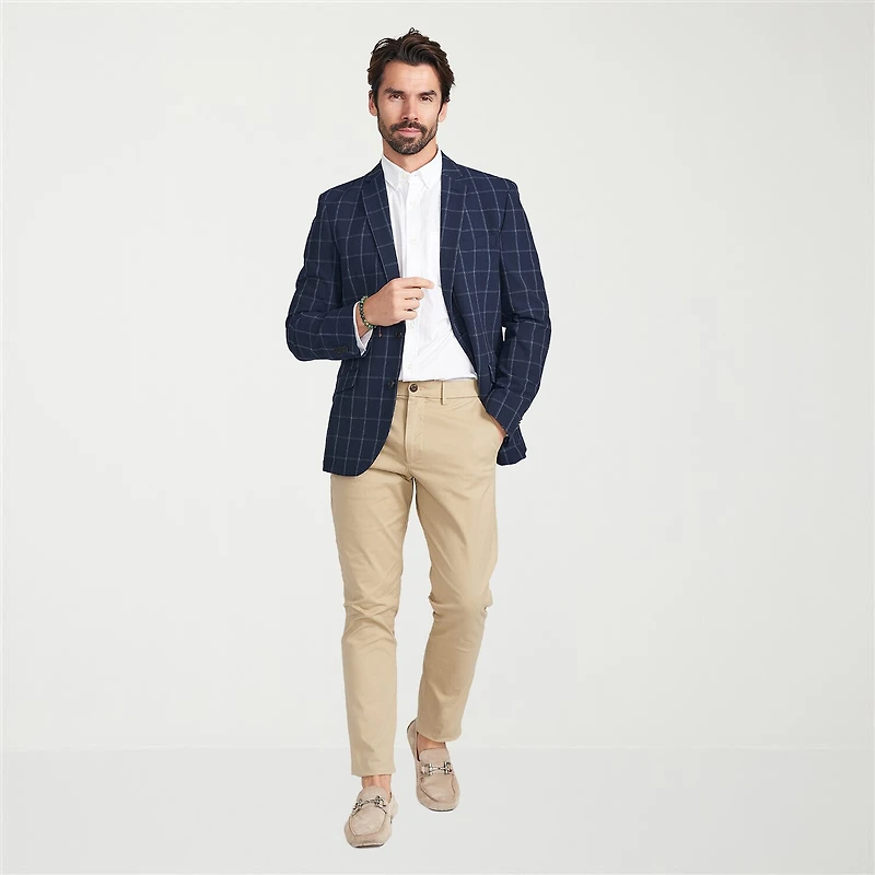 The Savile Row Co Mens Windowpane Modern Fit Sport Coat