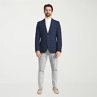 The Savile Row Co Mens Windowpane Modern Fit Sport Coat