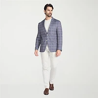 The Savile Row Co Mens Windowpane Modern Fit Sport Coat
