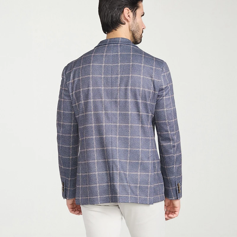 The Savile Row Co Mens Windowpane Modern Fit Sport Coat