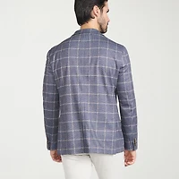 The Savile Row Co Mens Windowpane Modern Fit Sport Coat