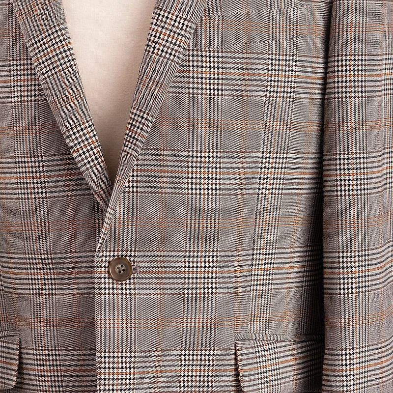 The Savile Row Co Mens Plaid Modern Fit Sport Coat