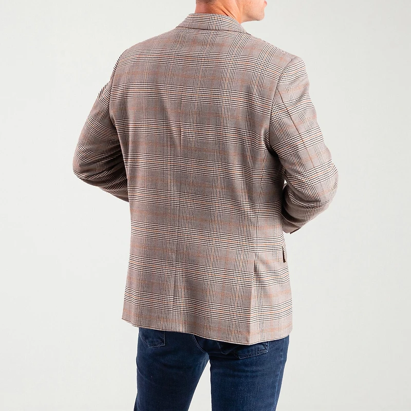 The Savile Row Co Mens Plaid Modern Fit Sport Coat