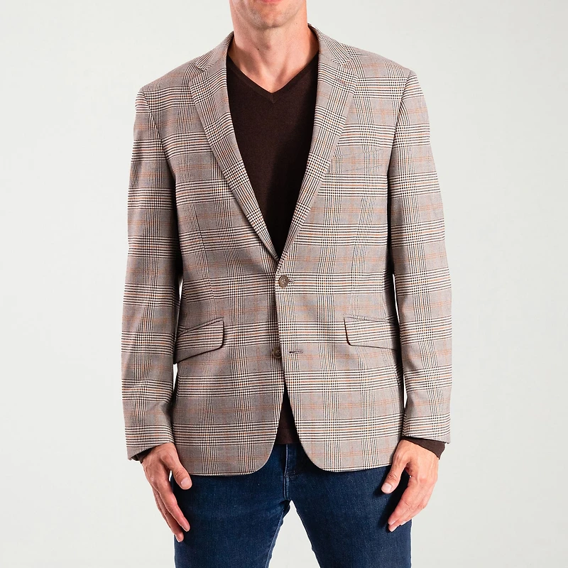 The Savile Row Co Mens Plaid Modern Fit Sport Coat