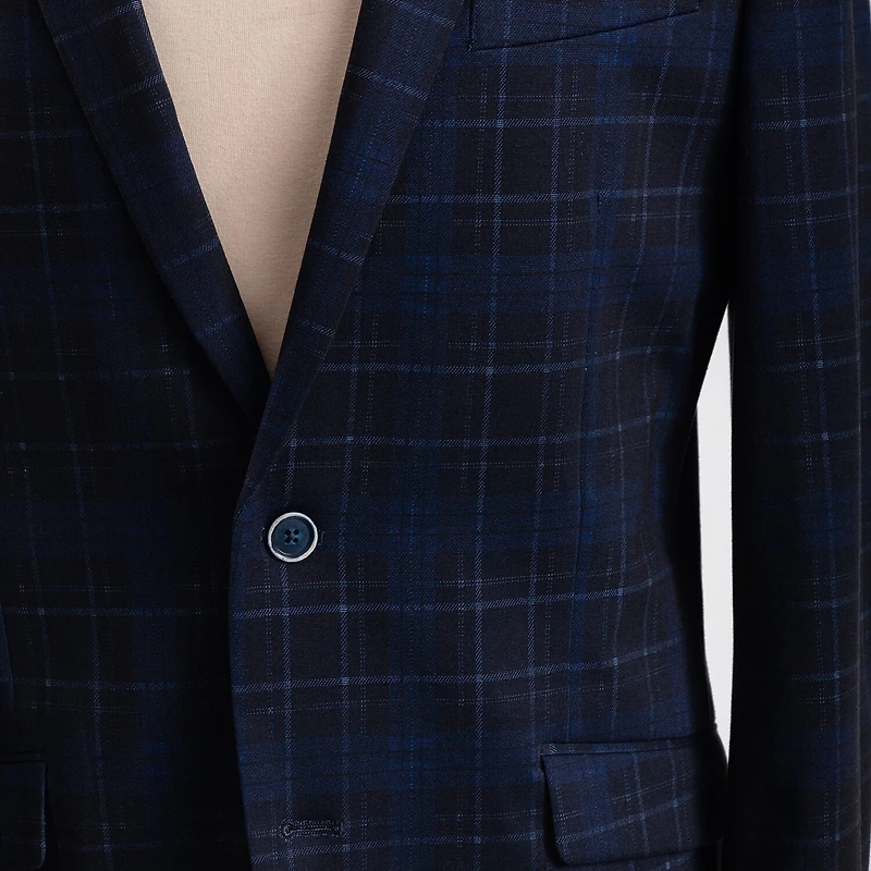 The Savile Row Co Mens Plaid Modern Fit Sport Coat
