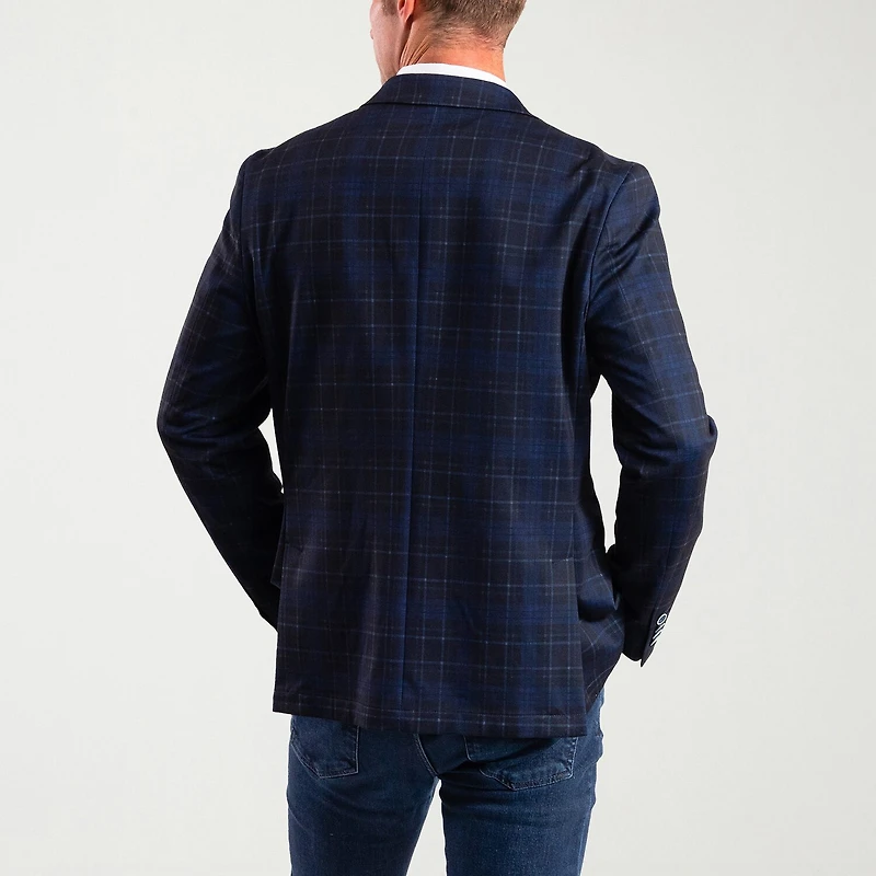 The Savile Row Co Mens Plaid Modern Fit Sport Coat