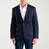 The Savile Row Co Mens Plaid Modern Fit Sport Coat