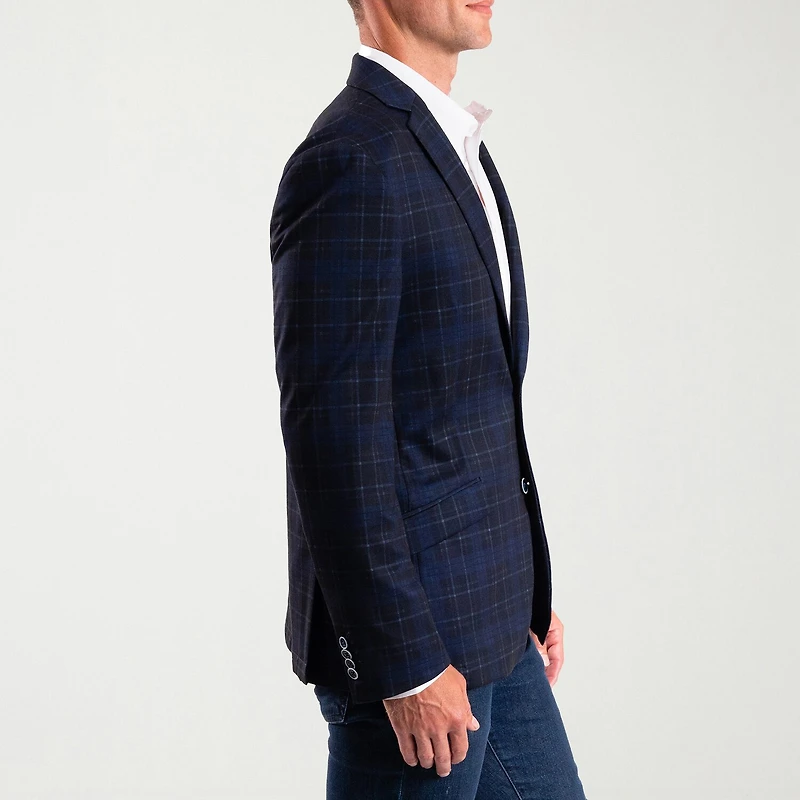 The Savile Row Co Mens Plaid Modern Fit Sport Coat