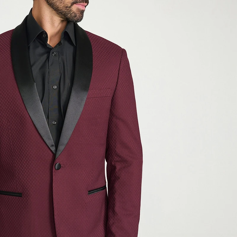 The Savile Row Co Mens Jacquard Slim Fit Sport Coat