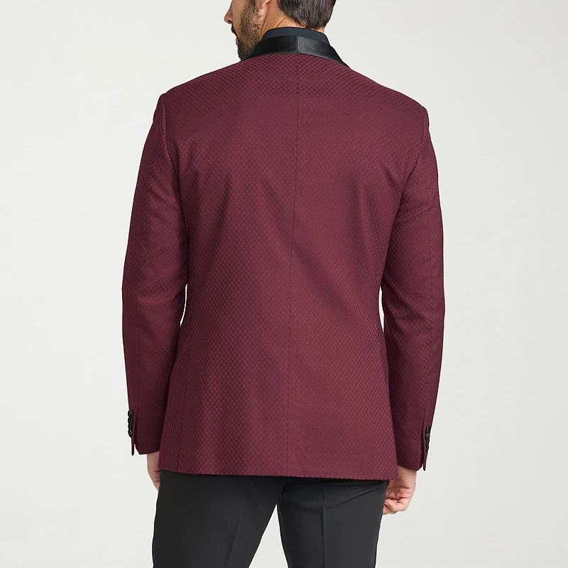 The Savile Row Co Mens Jacquard Slim Fit Sport Coat