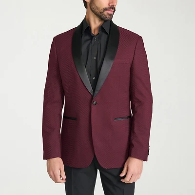 The Savile Row Co Mens Jacquard Slim Fit Sport Coat