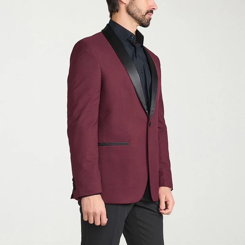 The Savile Row Co Mens Jacquard Slim Fit Sport Coat