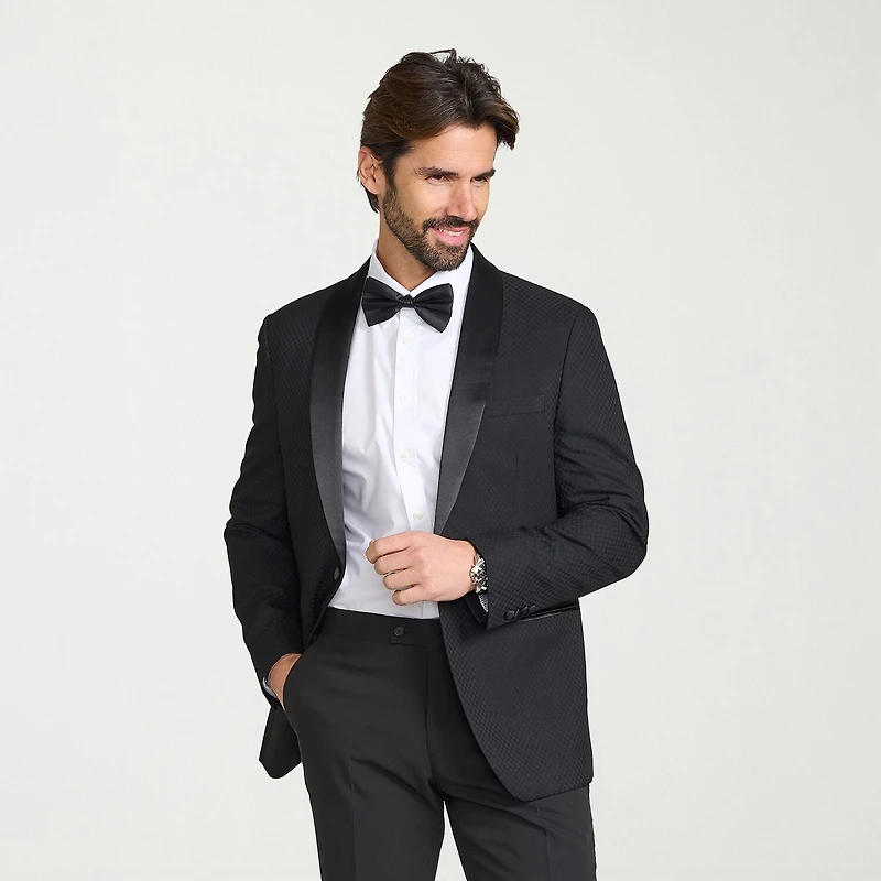 The Savile Row Co Mens Jacquard Slim Fit Sport Coat