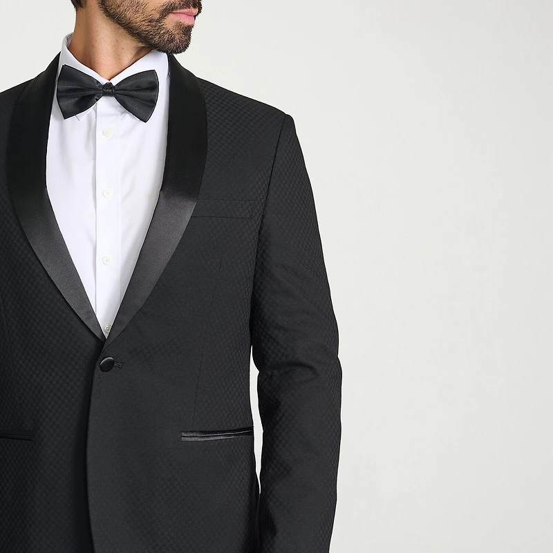 The Savile Row Co Mens Jacquard Slim Fit Sport Coat