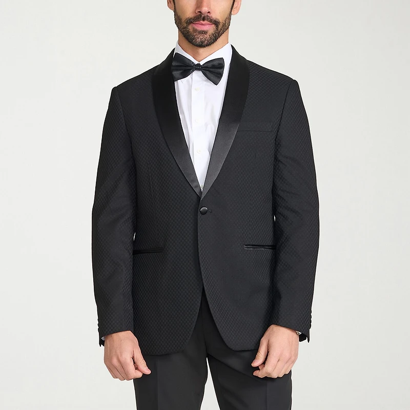 The Savile Row Co Mens Jacquard Slim Fit Sport Coat