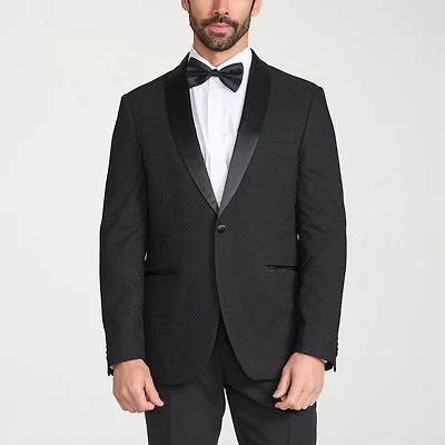 The Savile Row Co Mens Jacquard Slim Fit Sport Coat