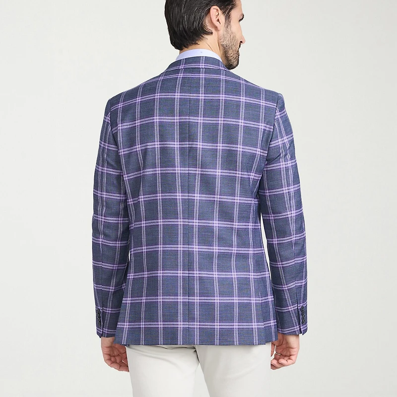 The Savile Row Co Mens Plaid Modern Fit Sport Coat